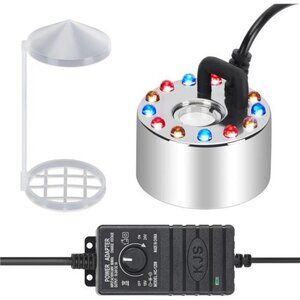 350ml/H Mist Maker Fogger,12 LED Color Changing Fog Atomizer Air Humidifier